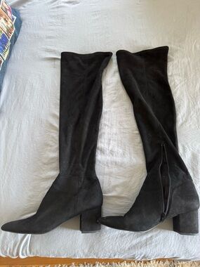 Steve Madden Black Knee High Block Heel Boots
